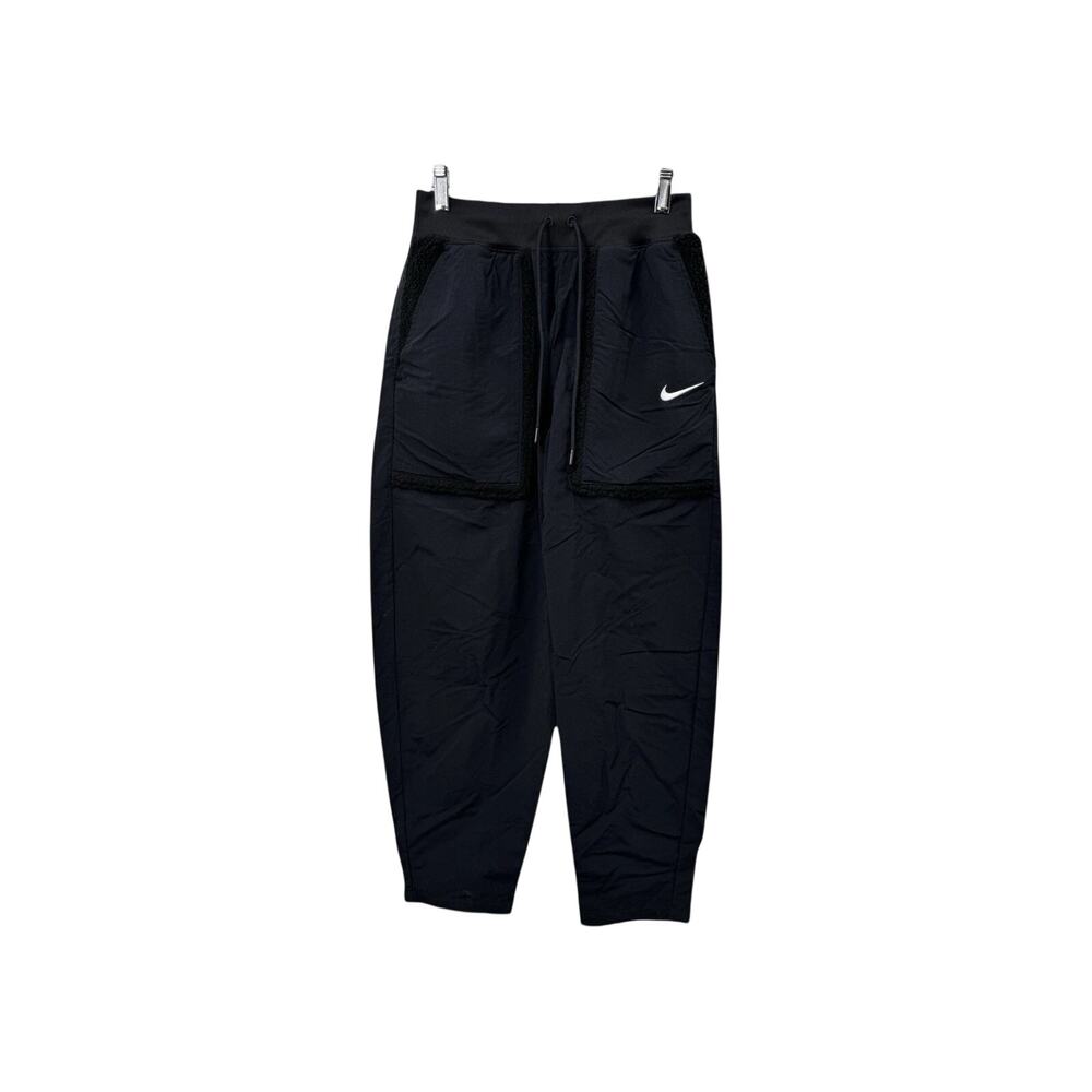 Nike Jogger Pants Womens Small Black Sherpa Pocket Fleece Lined MSRP $80